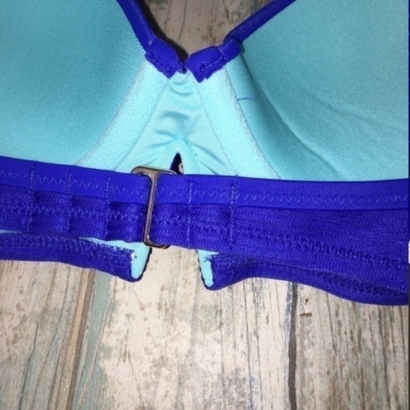 NWT Shade & Shore Cabana Blue Push Up Bikini Top Women’s 34A - Picture 6 of 8